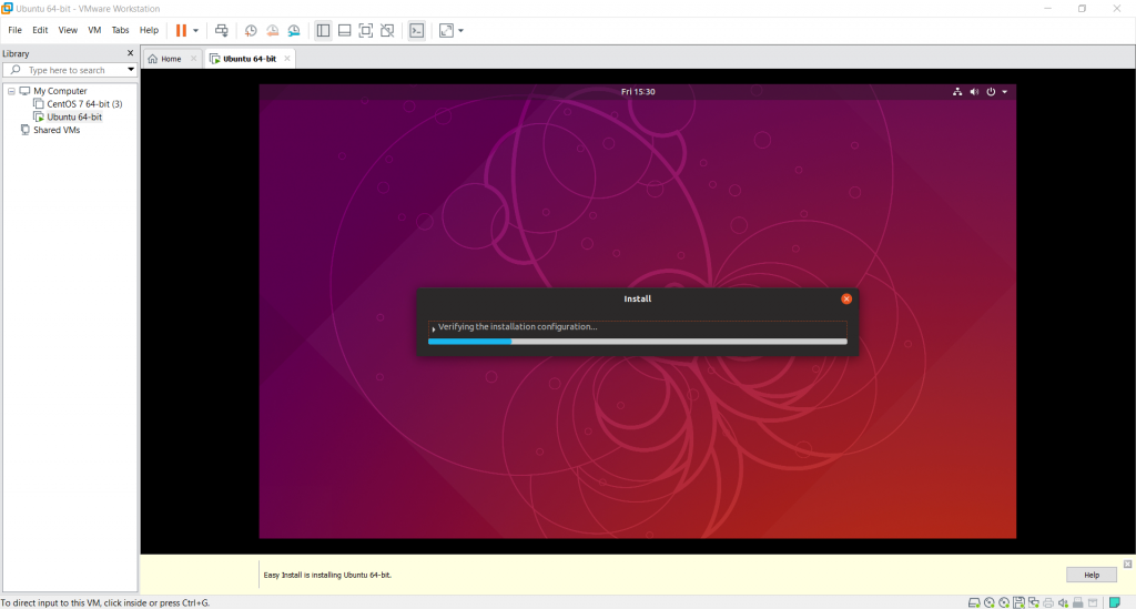 Installation screen