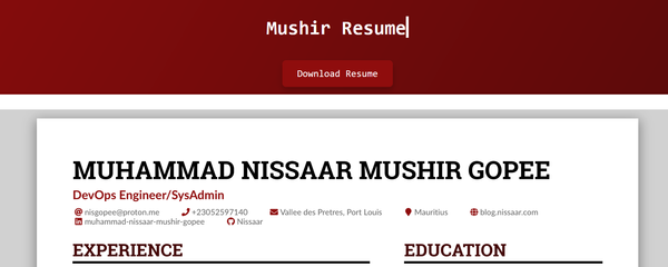 Resume as Code